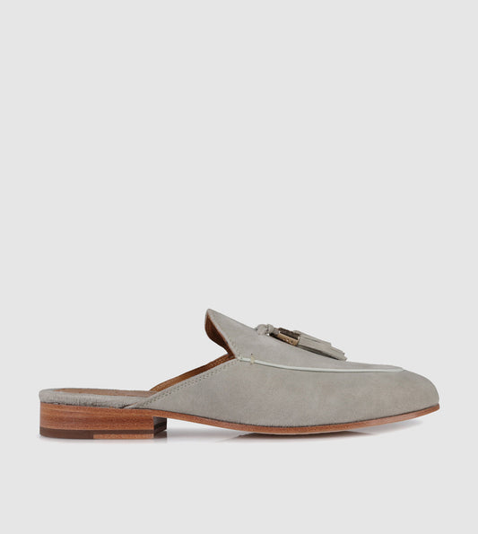 Suede Sage Green Mules